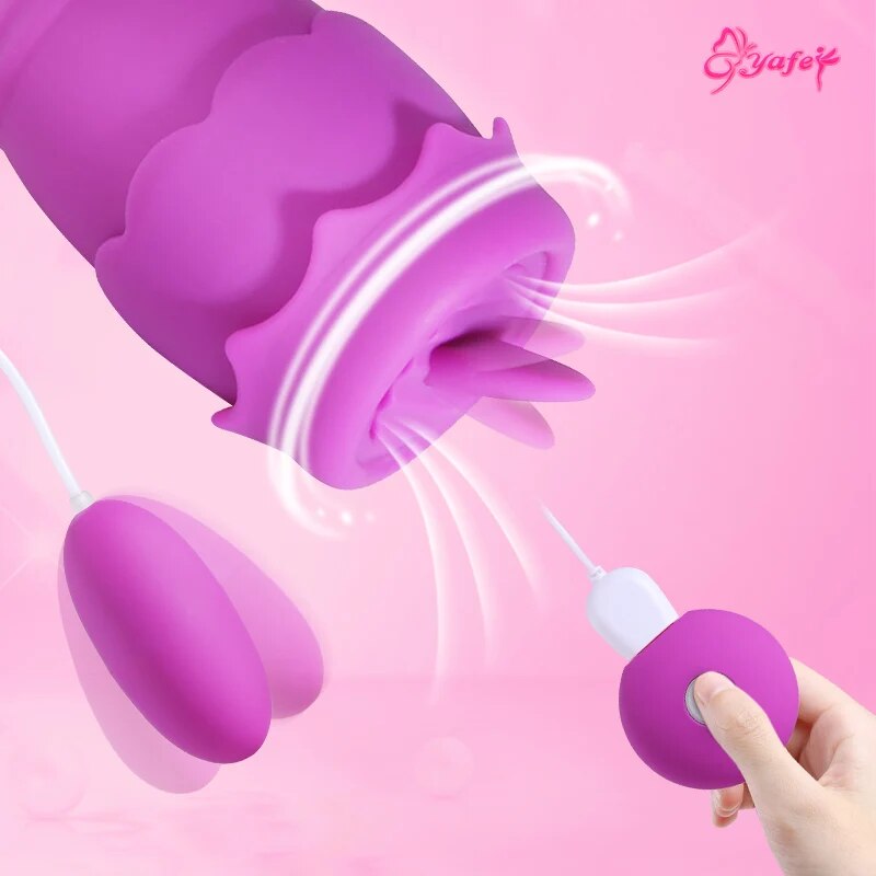 Blowjob Tongue Vibrator Licking Vibrating Egg Nipple Sucker Clitoris Stimulator Vagina Massage Sexo Oral Adult Toys for Women
