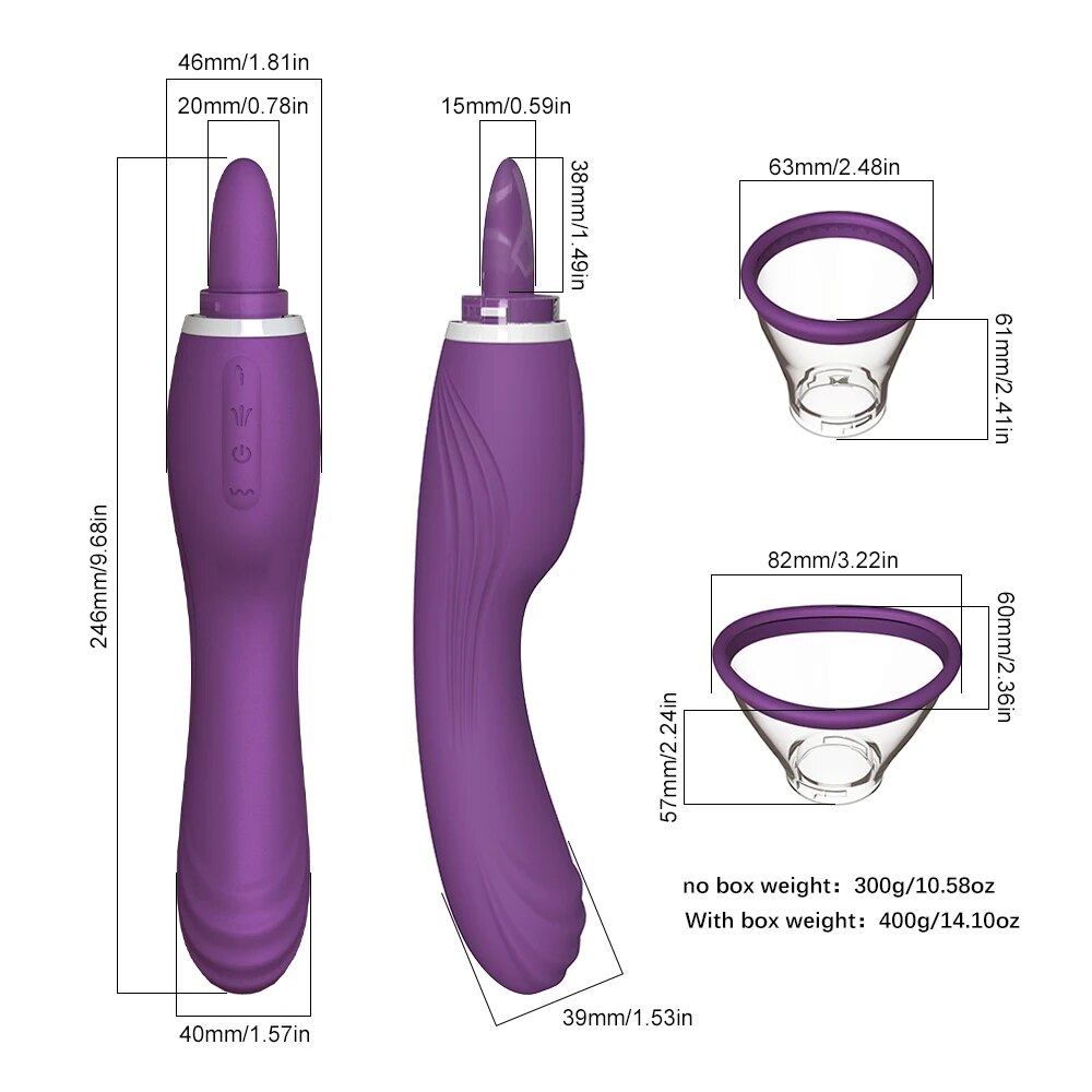 Sucking Licking Vibrator for Women Dildo Clitoral Nipples Massage G-Spot Orgasm Vagina Sex Machine Oral Sex Toys for Women