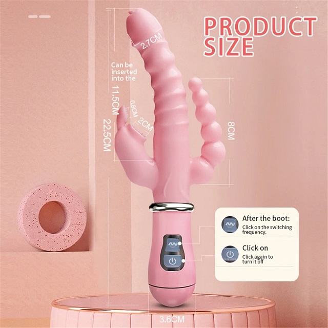 Rabbit Vibrators G Spot Dildo Vibrator Clitoris Stimulator Penis Anal Double Penetration Tongue Licking Double Rod Sex Toy For Women Adult